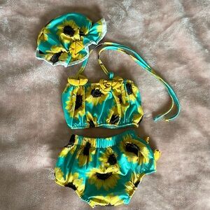 Baby Sunflower Bathing Suit - 3 Piece Set